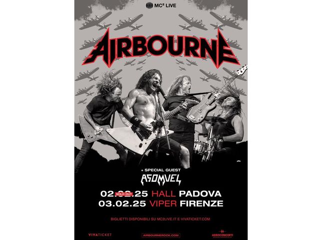 Airbourne: sold out Padua, last tickets for Florence