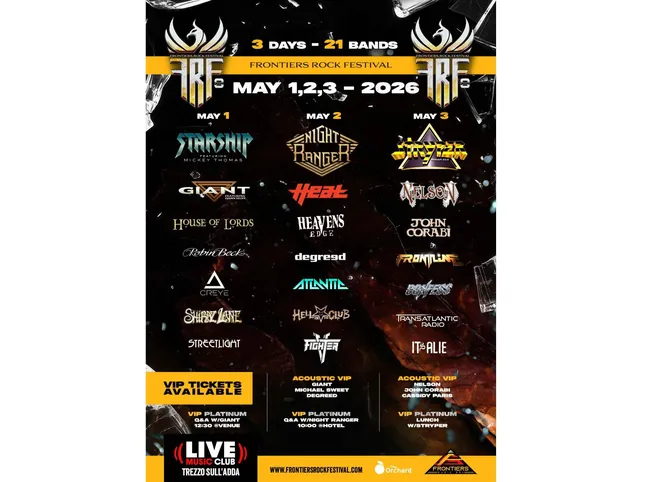 Frontiers Rock Festival 2026: the complete billboard