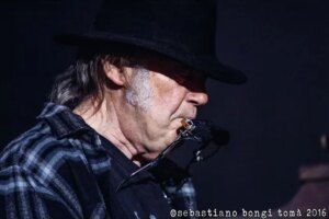 Neil Young’s classic written on a piece of newspaper
