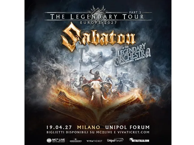Sabaton: a date at the Unipol Forum in Milan in April 2027    

